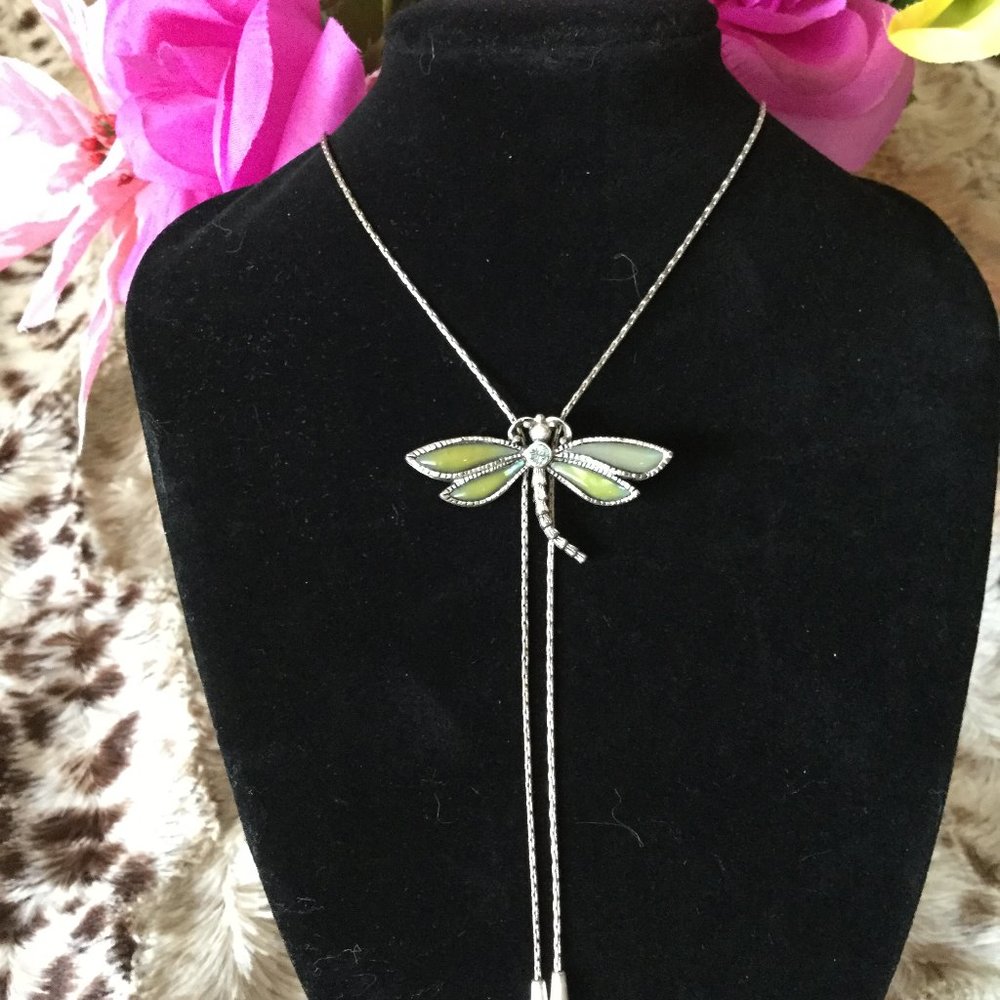 1928 Jewelry Co.VTG Dragonfly Necklace lariat look - Picture 1 of 5